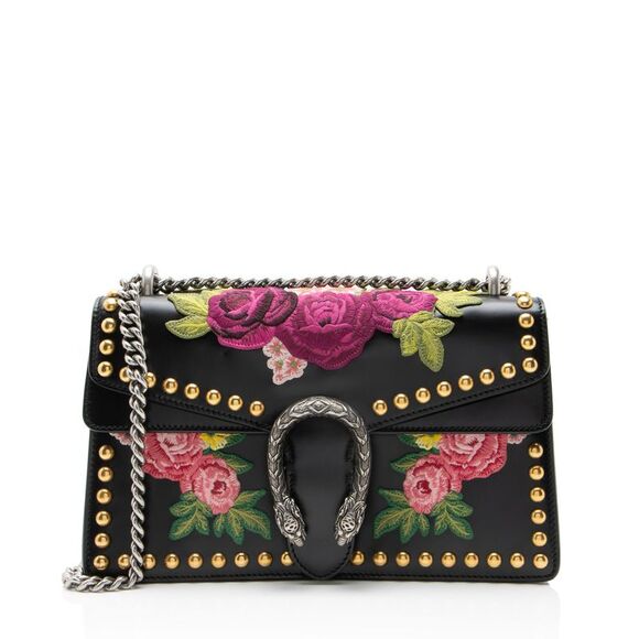 Gucci Handbags - Gucci Leather Embroidered Studded Blind for Love Dionysus Small Shoulder Bag
